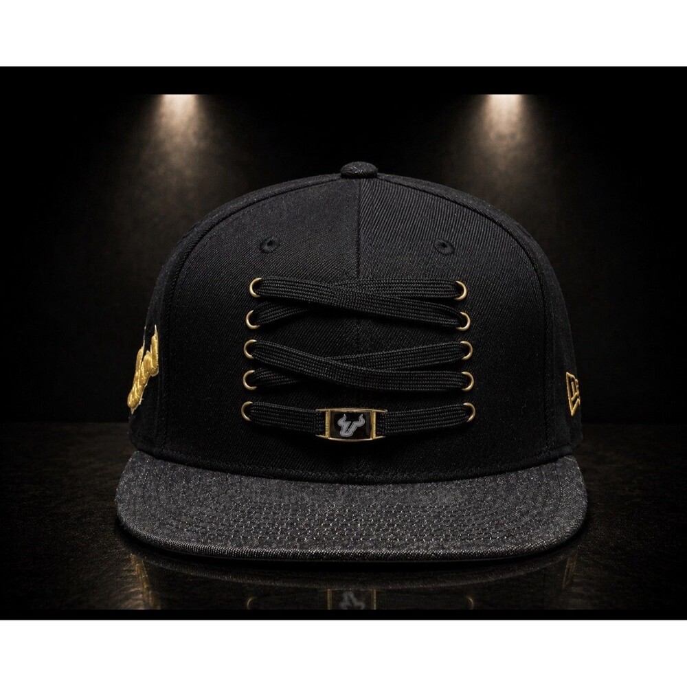 Zephyr Chicago Bulls Lacer Collection SnapBack Hat Black Gray 2 Tone Gold